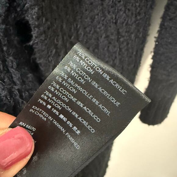 Anthropologie Pilcro Women's Eyelash Cardigan Sweater Black XS - Picture 4 of 8